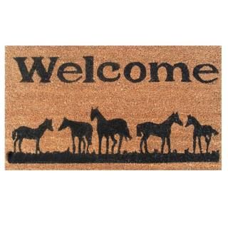 Horses Welcome coir With Vinyl Backing Doormat (17 inches X 29 inches)