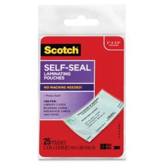 Scotch Self Sealing Laminating Pouches, 25 Pack (LS851G), Business Card Size : Laminating Supplies : Office Products