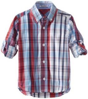 Kitestrings Boys 2 7 Toddler Plaid Button Front Shirt, Red Plaid, 3T: Button Down Shirts: Clothing