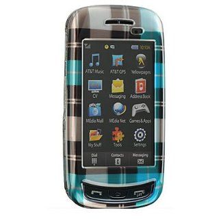 Crystal Hard Blue Checkered Design Cover Case for Samsung Impression SGH A877 (AT&T) [WCL164]: Electronics