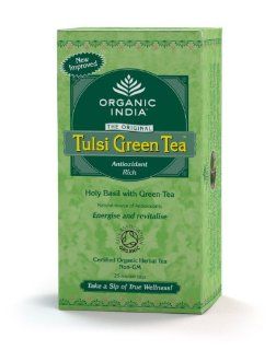 Tulsi Green Tea 25 bags 25 Bags : Green Tea Herbal Supplements : Grocery & Gourmet Food