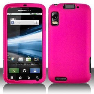 Pink Hard Plastic Rubberized Case Cover for Motorola Atrix MB860: Cell Phones & Accessories