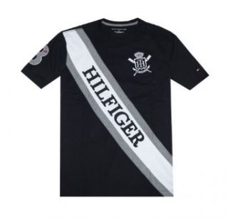 Tommy Hilfiger Men Diagonal Big Logo Applique "New York City" Classic T shirt (XS, Black/white/grey) at  Mens Clothing store: Fashion T Shirts