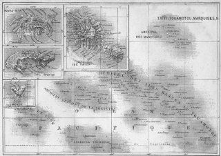 POLYNESIA: Tahiti Touamotou Marquises Ile Hiva Oa Morea Nuku Hiva, 1878 map   Wall Maps
