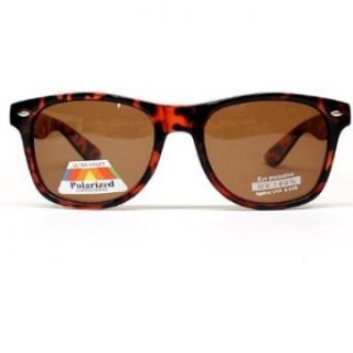 Polarized Retro 80s Classic Wayfarer Retro Sunglasses W109po (tortoise brown, polarized): Clothing