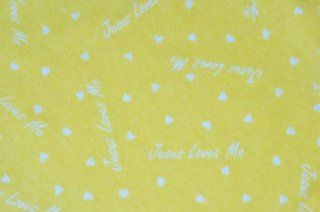 Sunshine Yellow Jesus Loves Me 100% Cotton Flannel Baby Fabric By the Yard Made in USA Christian: Baby