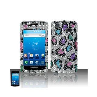Silver Colorful Leopard Bling Gem Jeweled Crystal Cover Case for Samsung Captivate SGH I897: Cell Phones & Accessories