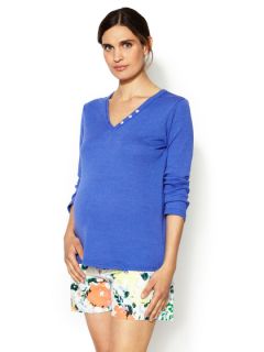 Three Quarter Sleeve Button Henley by Michael Stars Maternity