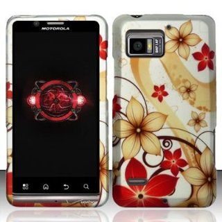 Motorola Droid Bionic xt875 Accessory   Silver Autumn Orchid & Vines Design Protective Hard Case Cover for Verizon: Cell Phones & Accessories