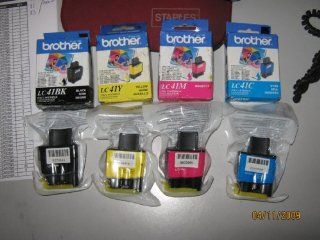 Set of 4 New Genuine OEM Brother Lc 41 (Lc41) Ink Cartridges: Office Products
