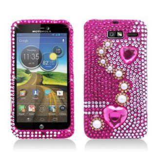 Aimo MOTXT907PCLDI636 Dazzling Diamond Bling Case for Motorola Droid RAZR M XT907   Retail Packaging   Hot Pink: Cell Phones & Accessories
