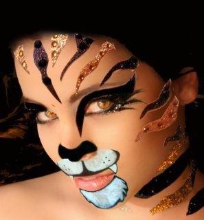 Xotic Eyes Tigress Glitter Professional Eye Make up Costume Accessory: Toys & Games