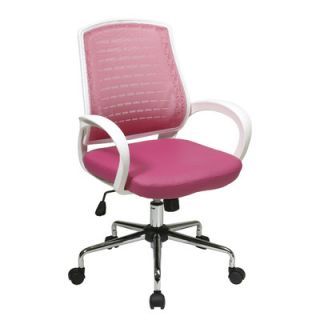 Office Star Avenue Six Rio Mesh Task Chair EM6120WT  Finish: White / Pink wit