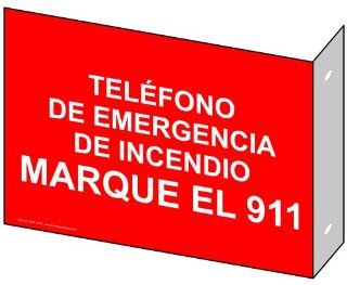 Fire Emergency Phone Dial 911 Spanish Sign NHS 13838Proj : Business And Store Signs : Office Products