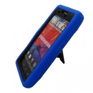 Aimo Wireless MOTXT912PCMX011S Guerilla Armor Hybrid Case with Kickstand for Motorola Droid RAZR XT912   Retail Packaging   Blue/Black: Cell Phones & Accessories
