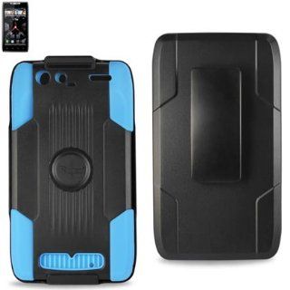 Blue on Black Premium Hybrid Belt Clip Case for Verizon Motorola DROID RAZR XT912 (XT912 Rekio Black on Blue): Cell Phones & Accessories