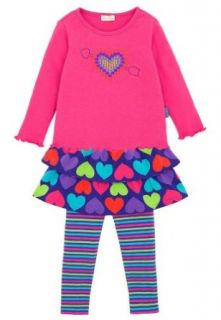 Le Top Girls 4 6x Queen of Hearts Pink Purple Top Skirted Leggings 2pc set, 4: Clothing