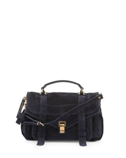 PS1 Large Suede Mailbag, Navy   Proenza Schouler