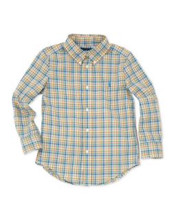 Plaid Long Sleeve Blake Shirt, Yellow Multi, 4 7   Ralph Lauren Childrenswear