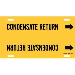 Brady 4037 H Brady Strap On Pipe Marker, B 915, Black On Yellow Printed Plastic Sheet, Legend "Condensate Return": Industrial Pipe Markers: Industrial & Scientific