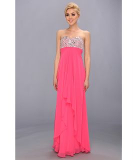 Faviana Strapless Sweetheart Gown w/ Bust Detail 7335 Womens Dress (Pink)