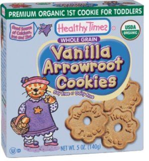 Healthy Times Organic 1st Cookie, Vanilla Arrowroot Cookies, 5 Ounce Boxes (Pack of 12) : Baby Food Biscuits And Crackers : Grocery & Gourmet Food