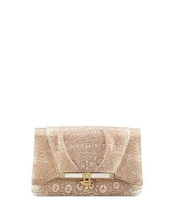 Priscilla Lizard Clutch Bag, Gold   Kara Ross