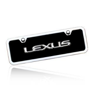 Lexus Name Half size Black Metal License Plate Frame Kit: Automotive
