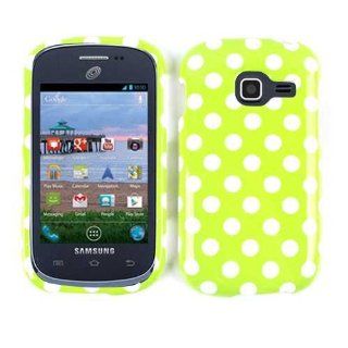 White Polka Dots on Lime Green Snap on Cover Faceplate for Samsung Discover and Ventura R740: Cell Phones & Accessories