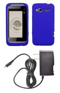 HTC Radar 4G (T Mobile) Premium Combo Pack   Blue Silicone Soft Skin Case Cover + ATOM LED Keychain Light + Wall Charger: Cell Phones & Accessories