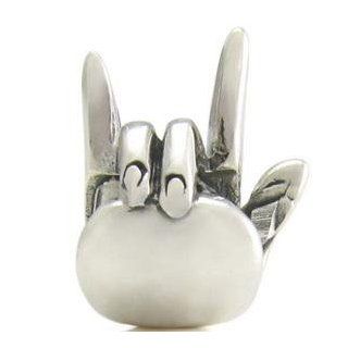 "I LOVE YOU" in Sign Language 925 Sterling Silver Bead fits European Charm Bracelet: Jewelry