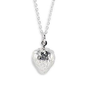 New 925 Sterling Silver Strawberry Pendant Necklace: Jewelry