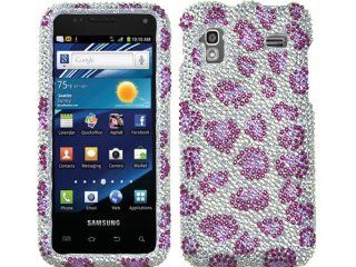 Silver Leopard Purple Cheetah Bling Rhinestone Diamond Crystal Faceplate Hard Skin Case Cover for Samsung Captivate Glide SGH I927 w/ Free Pouch: Cell Phones & Accessories