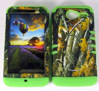 Motorola Electrify M XT901 Hard Lime Green Skin+Camo Branch Snap Case Cover New Cell Phones & Accessories