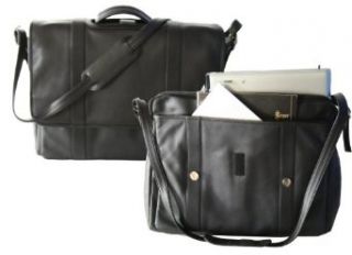 Expandable 17 Inch Laptop Leather Flap Over Briefcase: Clothing