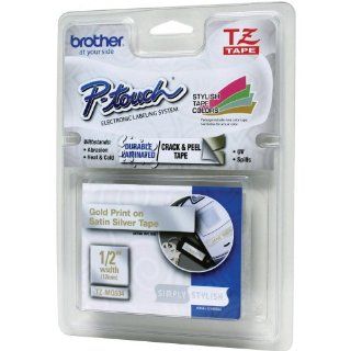 Brother Tape, Gold on Satin Silver (TZMQ934)   Retail Packaging: Office Products