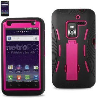 Reiko SLCPC06 LGMS910BKHPK Premium Durable Silicone Protective Combo Case for LG Esteem (MS910)   1 Pack   Retail Packaging   Hot Pink: Cell Phones & Accessories