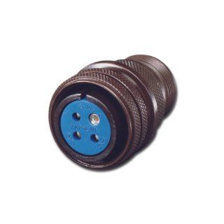Amphenol Industrial 97 3106A 18 4P(946) Circular Connector Pin, Threaded Coupling, Solder (Less Pre Filled Cup) Termination, Straight Plug, Solid Backshell, 18 4 Insert Arrangement, 18 Shell Size, 4 Contacts: Electronic Component Cylindrical Connectors: In