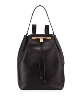 Mini Leather Drawstring Backpack   THE ROW