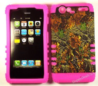 2 in 1 Hybrid Case Protector for for Verizon Motorola Droid Razr XT912 Phone Hard Cover Faceplate Skin "Pink Silicone + Camo Mossy Hunter" Cell Phones & Accessories