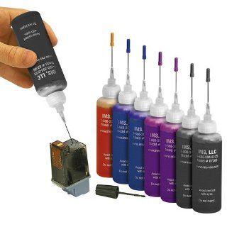 IMS INK Refill System 640ml Premium Quality Inkjet Ink Refill Kit : 240ml Black, 80ml Cyan+Magenta+Yellow+Photo Cyan+Photo Magenta, 30ml Cleaner: Office Products