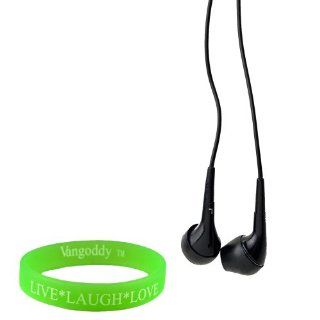 Comfortable, Reliable Travel Friendly Black Earbuds for the Nokia Lumia 920 with Great Sound Clarity + VanGoddy Wristband: Electronics