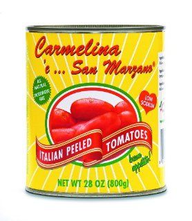 Carmelina 'e San Marzano Italian Peeled Tomatoes in Puree, 28 Ounce Cans (Pack of 12) : Canned And Jarred Peeled Tomatoes : Grocery & Gourmet Food