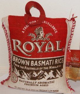 Royal Naturally Aromatic Premium Aged Brown Basmati Rice 10 Lbs Bag   NET WT 10 lbs (4.54 kg) : Basmati Rice Produce : Grocery & Gourmet Food
