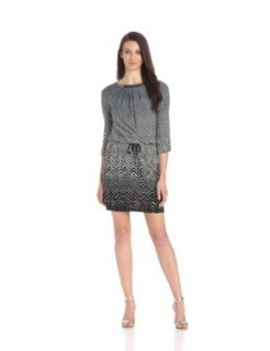 London Times Women's Printed Blouson Dress with Embellished Neckline at  Womens Clothing store: