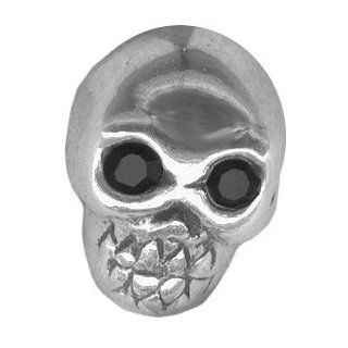 14 gauge Cartilage Earring .925 Sterling Silver Skull BioFlex Labret Stud Push In Style Tragus Jewelry Lip Ring Valentines Day Gift For Him or Her: Jewelry