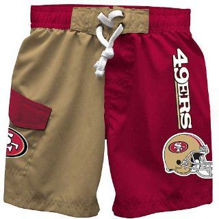 NFL San Francisco 49ers Boy's Licensed Swim Trunk, Red, 6  Sports Fan Shorts  Clothing