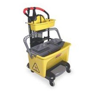 RCPQ925   Pedal Wring Mini Cart Microfiber Mop Bucket : Wet Mop Systems : Office Products
