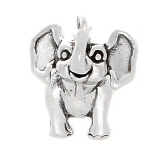 925 Sterling Silver Cute Baby Elephant Charm Pendant: Jewelry