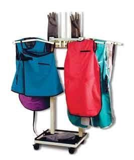 Mobile Apron Rack with Glove Holder   22"L x 19"W x 56"H : Carts And Stands : Office Products